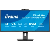 Iiyama ProLite XCB3497WQSNPH-B1 LED monitor curved 34(31.3 viewable) 3440 x 1440 UWQHD 120 Hz VA 300 cd/m 3000:1 2xHDMI DisplayPort USB-C speakers matte black - XCB3497WQSNPH-B1