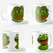 Keramicka šolja Pepe i Kermit, 330ml, Višebojna