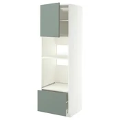 METOD / MAXIMERA Visoki element za ugradne uredaje, bela/Nickebo mat sivozelena, 60x60x200 cm