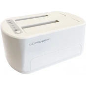 LCPOWER LC-DOCK-U3-VI Priključna stanica stanica 2x 2.5-3.5 HDD bijela