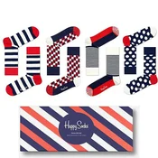 Happy Socks unisex carape 4-pack classic navy socks gift set za žene