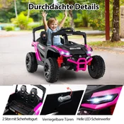 Costway 12V električni UTV tovornjak z daljinskim upravljalnikom roza