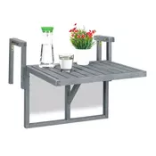 Northix Viseča lesena balkonska miza zložljiva nastavljiva ograja 60x40 cm