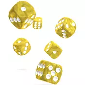 Kockice Oakie Doakie Dice D6 16 mm Marble - Yellow (12)