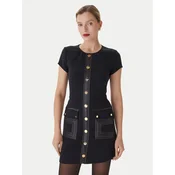 Elisabetta Franchi Cocktail obleka AB-819-57E2-V690 Črna Regular Fit