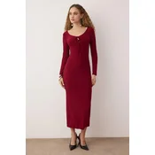 Trendyol Milla ženska haljina Tpraw25El00064, burgundac-bordo