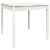 Vidaxl Vrtna miza bela 82,5x82,5x76 cm trdna borovina