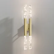 OLEV Shine Plumage LED stenska svetilka medeninasta 2.700K - Dnevna soba/jedilnica - Dizajn - medenina, prozorna - Kovina