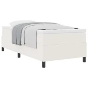 vidaXL vidaXL Postelja z vzmetnico Krema in bela 90 x 190 cm Žametna tkanina, (5000126712)