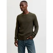 JACK & JONES Pulover JJPANNEL oliva
