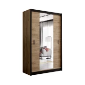 Ormar s ogledalom MIRO 150x215 cm hrast craft/crna