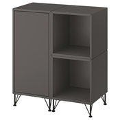 EKET Kombinacija ormarica s nogarima, tamnosiva/metal crna, 70x35x80 cm