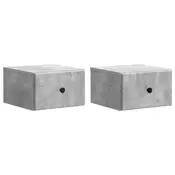 vidaXL Stenski nočni omarici 2 pcs Betonsko siva 34,5 x 33 x 20 cm