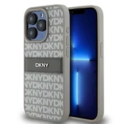 shumee Ovitek iz usnja dkny v mono črtasti bež barvi za iPhone 15 Pro