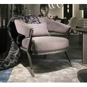 Casa Padrino luxury armchair gray/silver 76 x 82 x H. 81 cm - Living room armchair - Hotel armchair - Living room furniture - Hotel furniture - Luxury furniture