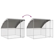 Vidaxl Kletka za piščance 3 szt. srebrna 600 x 200 x 200 cm Jeklo in PE