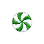 shumee Patchion Peppermint bonboni - beli in zeleni - Podlaga za likanje/termo zapiranje - Vezeni našitek/značka/emblem
