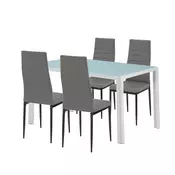 Jedilni set Mabel 4+1 sivo-črna