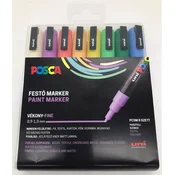 Dekorativni marker, komplet, 0,9-1,3 mm, UNI Posca PC-3M, 8 različnih pastelnih barv, 8 kosov