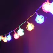 Ledenčasti LED-svjetlosni lanac, višebojni, 3 cm/1,5 m, 10 LED dioda, na 2xAA baterije, lagana dekoracija 314-02