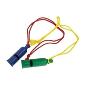 Plastična signalna piščalka 7 cm z vrvico (2 barvi)