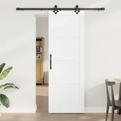 vidaXL Drsna vrata 73,5 x 211 cm Inženirski les Bela in črna