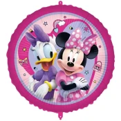 Roza balon iz folije z motivom Minnie miške in Daisy, 46 cm