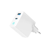 GEMBIRD hitri polnilec USB A/C PD/QC 3.0 2 porta 65W / 3A (TA-UC-PDQC65L-W-01) LED indikator (prikaz stanja polnjenja), (5000115374)