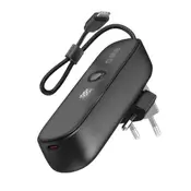 SBS Prenosna baterija z vgrajenim vtičem SBS Hybrid 5000mAh PD 20W črne barve