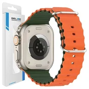 Beline BELINE PAŠEK ZA APPLE WATCH SILIKONSKI VALOVI 38/40/41MM ZA ZELENO-ORANŽEN, (21969474)