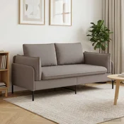 vidaXL Kavč za 2 osebi Taupe 188 x 81 x 89 cm Blago
