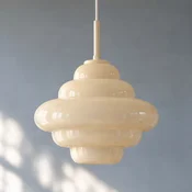 Lucande viseča svetilka Leilani, O 35 cm, rumena, E27, steklo - Dnevna soba/jedilnica - Dizajn