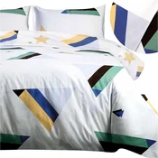 shumee Bombažna posteljnina 160x200 100% bombaž eleganten geometrijski trikotni vzorec