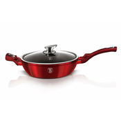 Berlingerhaus Globoka ponev z marmornato površino in pokrovom 32 cm Burgundy Metallic Line BH-1261