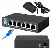 Extralink EX.14305 mrežni prekidac Neupravljano L2 Gigabit Ethernet (10/100/1000) Podrška za napajanje putem Etherneta (PoE) Crno