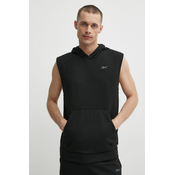 Pulover Reebok Strength moški, črna barva, s kapuco, 100075597