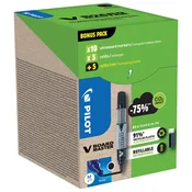 SET MARKER ZA BIJELU PLOČU 2,3 MM V BOARD MASTER BEGREEN PK10 PILOT PLUS REFILI (5 PLUS 5 GRATIS) ČRNI