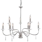 Casa Padrino Art Nouveau crystal chandelier silver A� 82 x H. 75 cm - Round metal chandelier - Baroque & Art Nouveau living room chandelier - Baroque & Art Nouveau lights