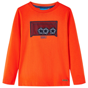 vidaXL Dječja majica dugih rukava s uzorkom nogometnog gola narančasta 92