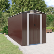 vidaXL Vrtna lopa temno rjava 192x440x223 cm pocinkano jeklo