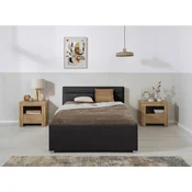 Livetastic OBLAZINJENA POSTELJA 120 cm  x 200 cm , les, kovina, umetna masa, tekstil antracit