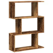 shumee vidaXL Polica, 3-nadstropna, starinski les, 70x24x97 cm