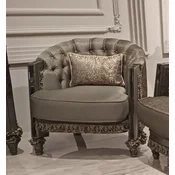 Casa Padrino luxury baroque living room armchair gray/gold - Magnificent baroque style armchair - Luxury living room furniture in baroque style - Baroque furniture