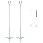 Zemaljska sidra 2 pcs Srebrna O10 x 50 cm Galvanizirani metal