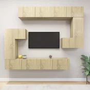 8-dijelni set TV ormarica boja hrasta sonome konstruirano drvo