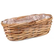 IN Pletena balkonska ograja 28 cm RATAN svetlo rjave barve s folijo TIN6072.M