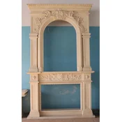 Casa Padrino luxury baroque marble fireplace surround beige 200 x H. 342 cm