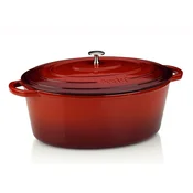 Kela Litoželezna pekač s pokrovom CALIDO 35 x 28,5 cm, rdeča