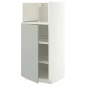 METOD Visoki element za ugradb uredaje, bijela/Havstorp svijetlo siva, 60x60x140 cm