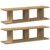 Vidaxl Stenske police 2 kosa artisan hrast 75x18x20 cm inž. les